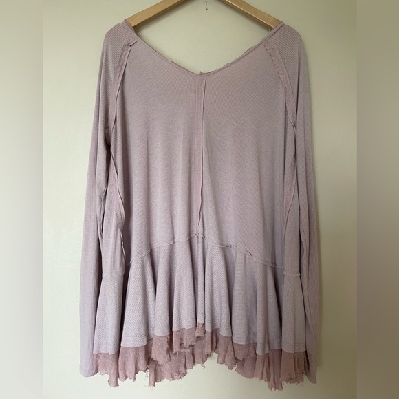 Free People Tangerine Long Sleeve Tee Blouse Mauve Size Medium - Picture 6 of 12